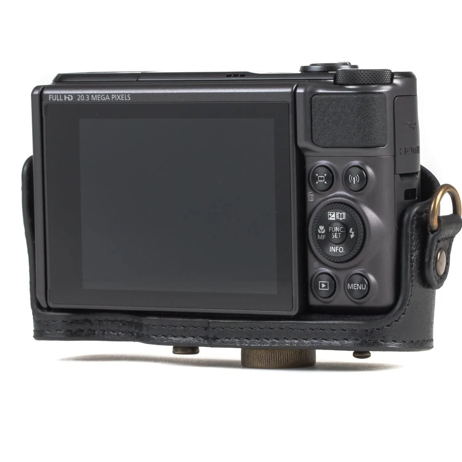 MegaGear Canon PowerShot SX740 HS, SX730 HS Ever Ready Top Grain Leather Camera Case with Strap