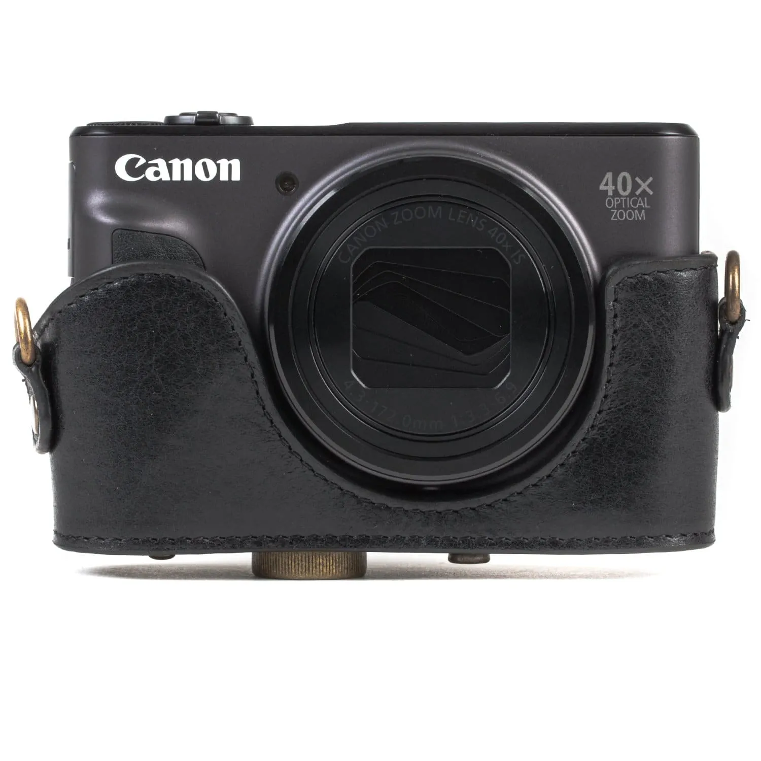 MegaGear Canon PowerShot SX740 HS, SX730 HS Ever Ready Top Grain Leather Camera Case with Strap