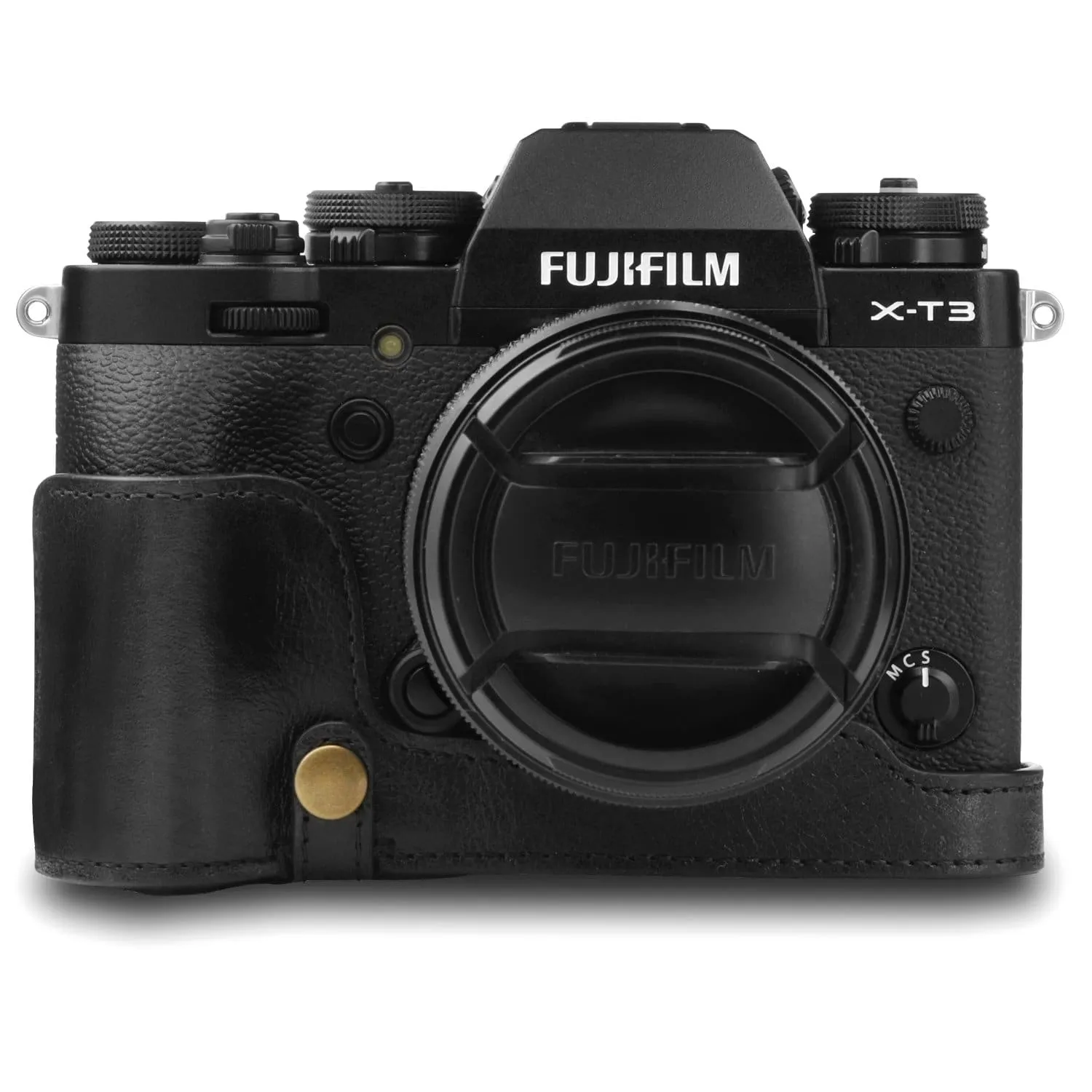 MegaGear Fujifilm X-T3 Ever Ready Top Grain Leather Camera Half Case and Strap
