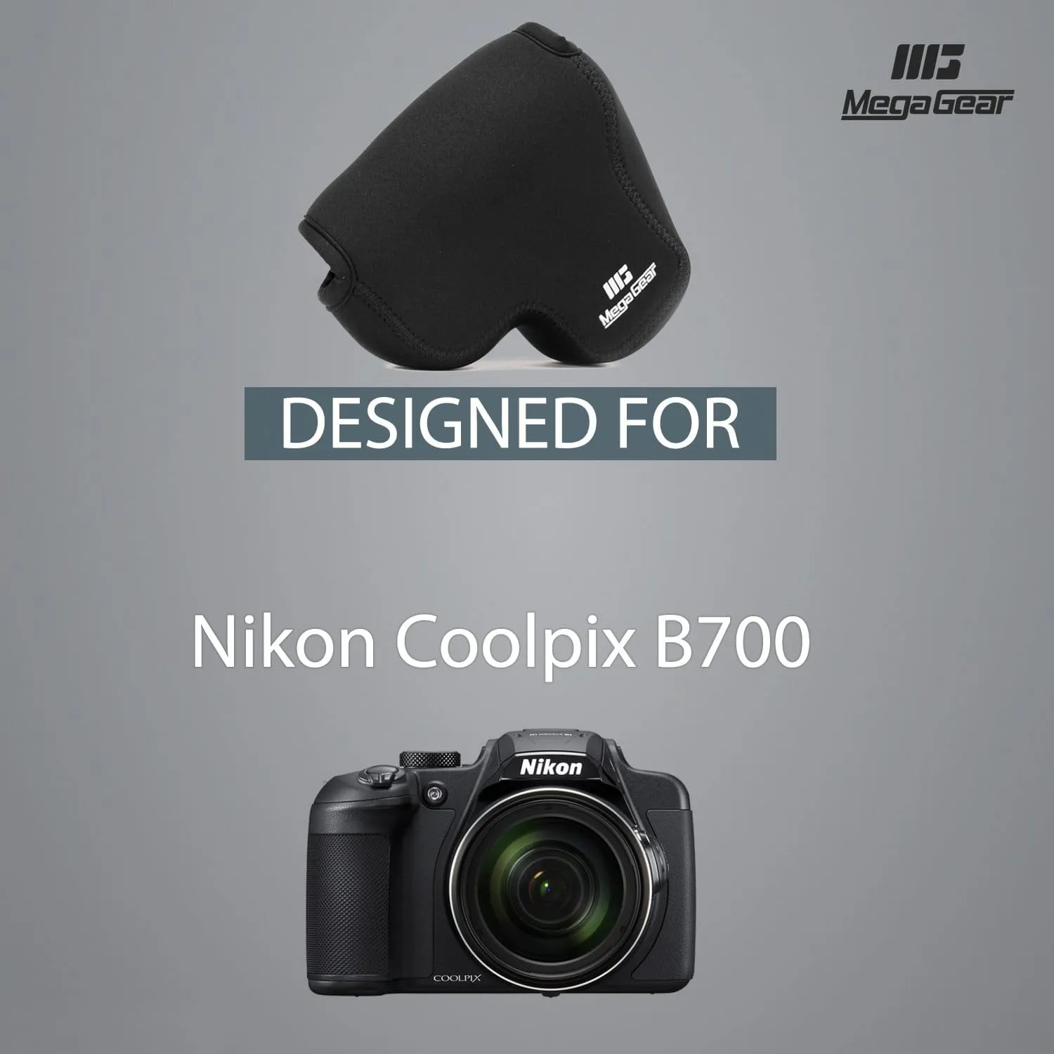 MegaGear Nikon Coolpix B700 Ultra Light Neoprene Camera Case, with Carabiner