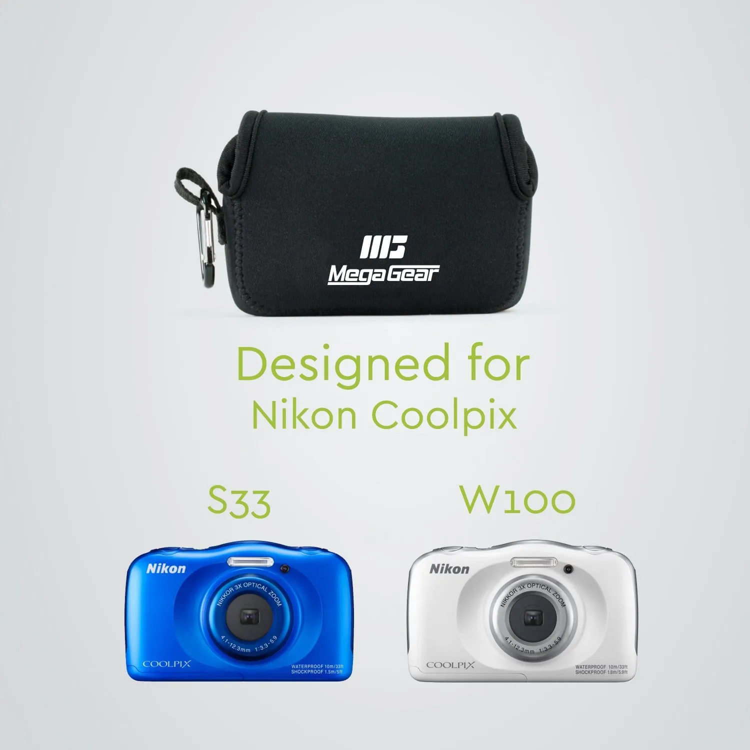 MegaGear Nikon Coolpix W150, W100, S33 Ultra Light Neoprene Camera Case