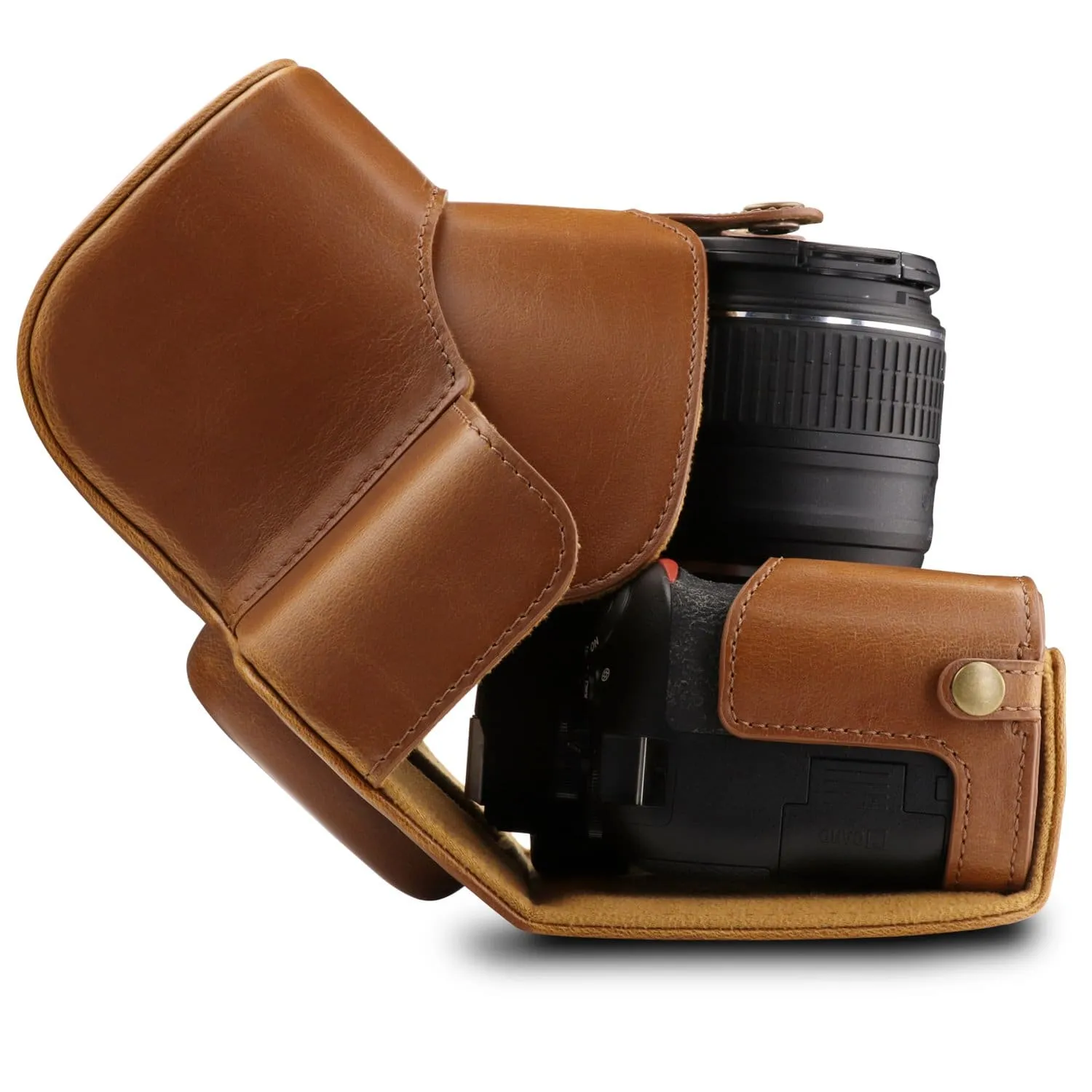 MegaGear Nikon D3500 Ever Ready Leather Camera Case and Strap