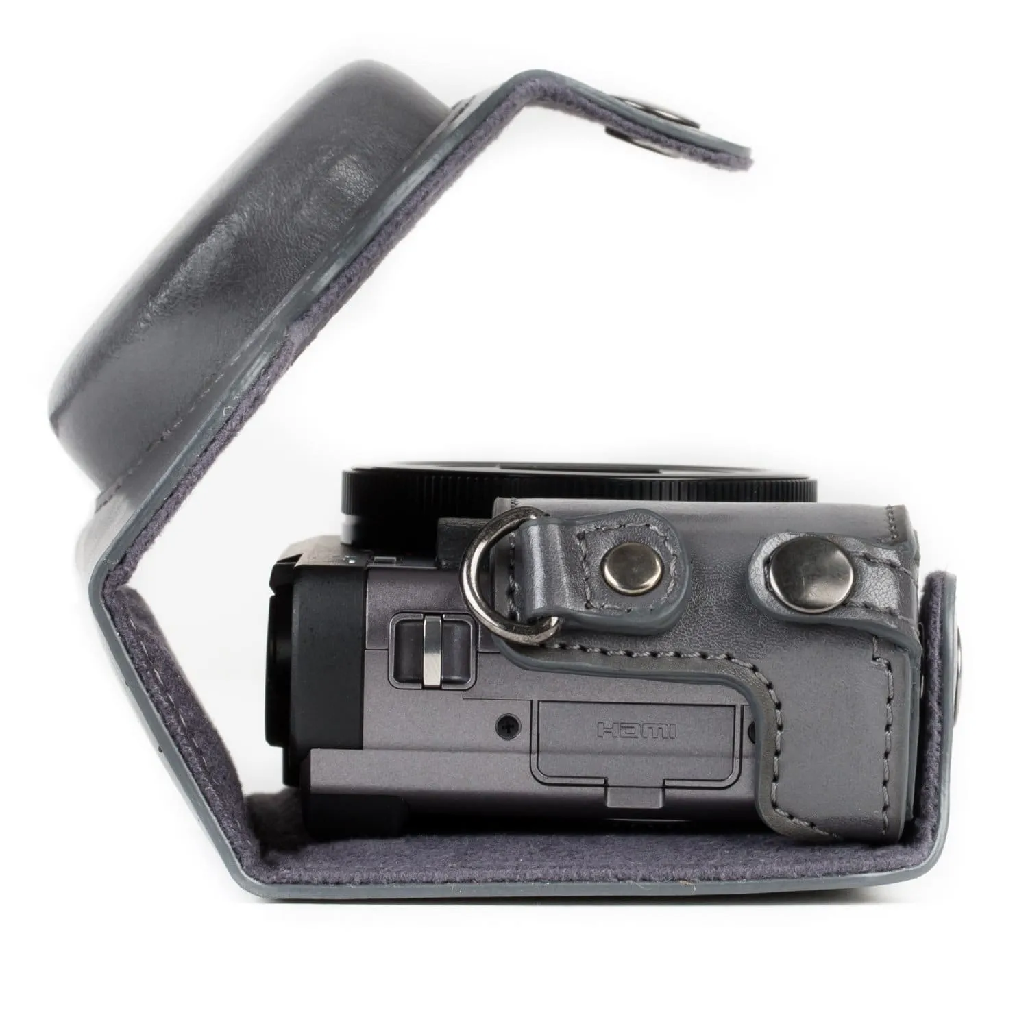 MegaGear Panasonic Lumix DC-ZS80, DC-ZS70, DC-TZ95, DC-TZ90 Ever Ready Leather Camera Case and Strap