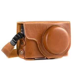 MegaGear Panasonic Lumix DC-ZS80, DC-ZS70, DC-TZ95, DC-TZ90 Ever Ready Leather Camera Case and Strap