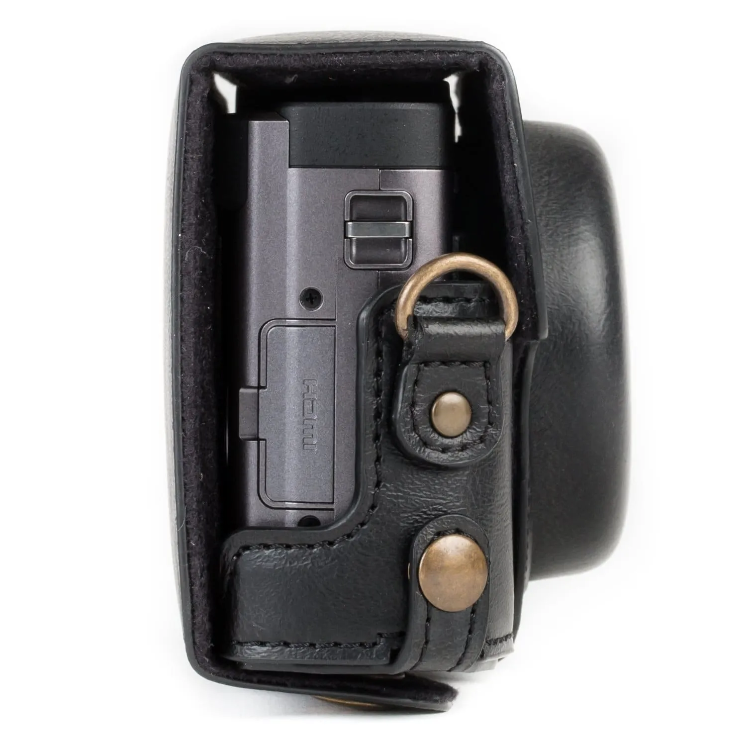 MegaGear Panasonic Lumix DC-ZS80, DC-ZS70, DC-TZ95, DC-TZ90 Ever Ready Leather Camera Case and Strap