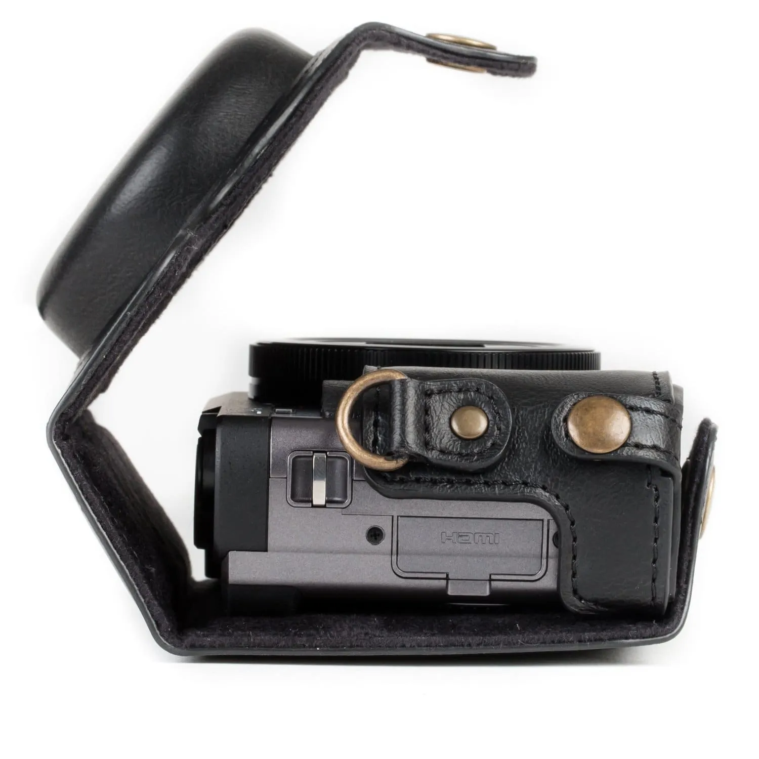 MegaGear Panasonic Lumix DC-ZS80, DC-ZS70, DC-TZ95, DC-TZ90 Ever Ready Leather Camera Case and Strap