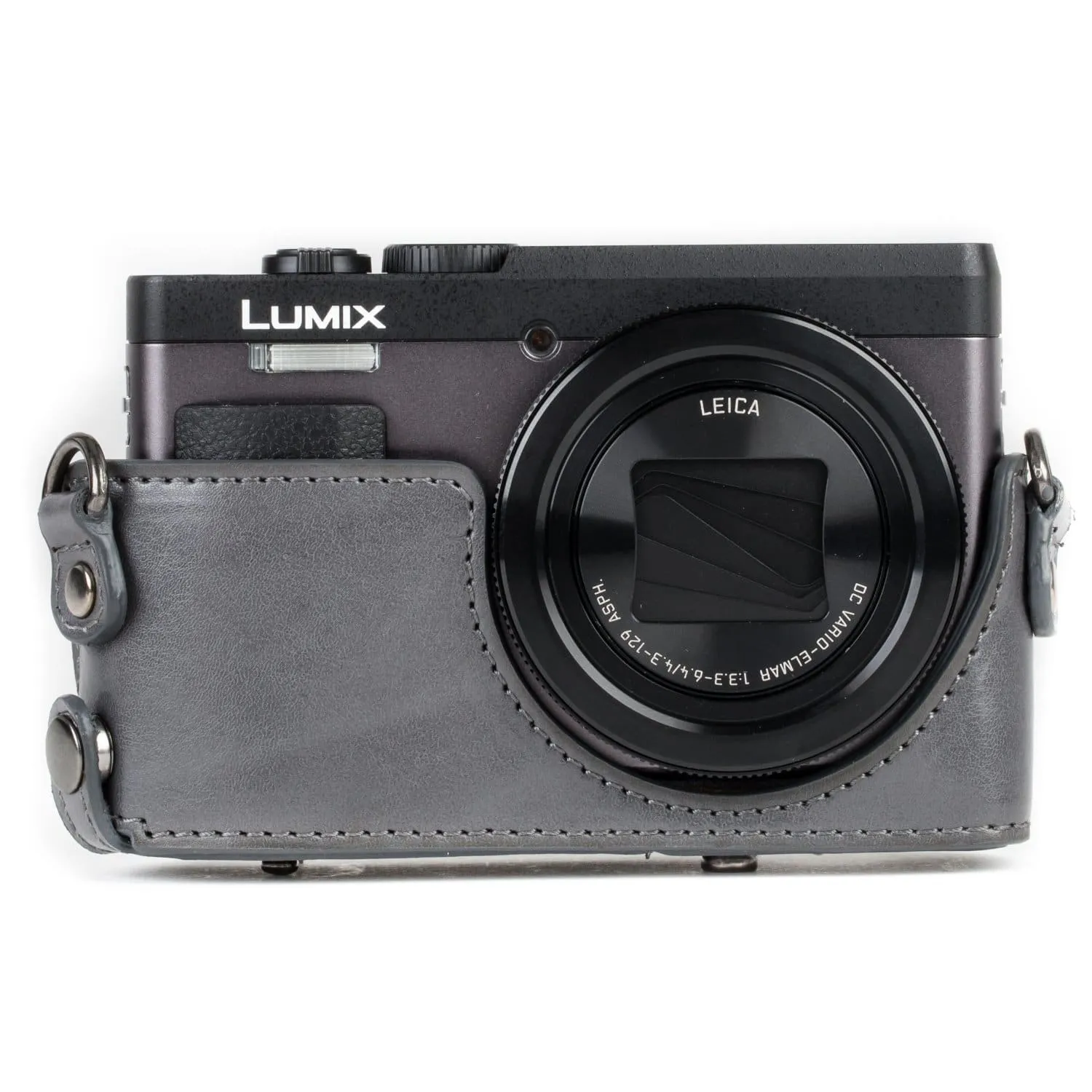 MegaGear Panasonic Lumix DC-ZS80, DC-ZS70, DC-TZ95, DC-TZ90 Ever Ready Leather Camera Case and Strap