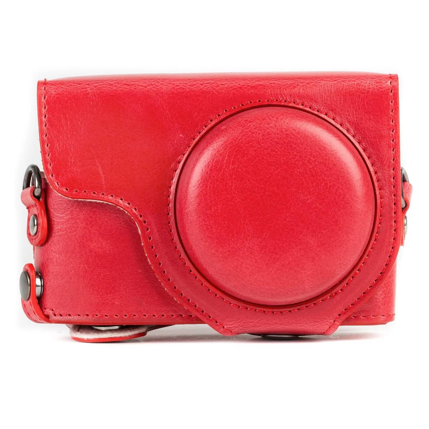 MegaGear Panasonic Lumix DC-ZS80, DC-ZS70, DC-TZ95, DC-TZ90 Ever Ready Leather Camera Case and Strap