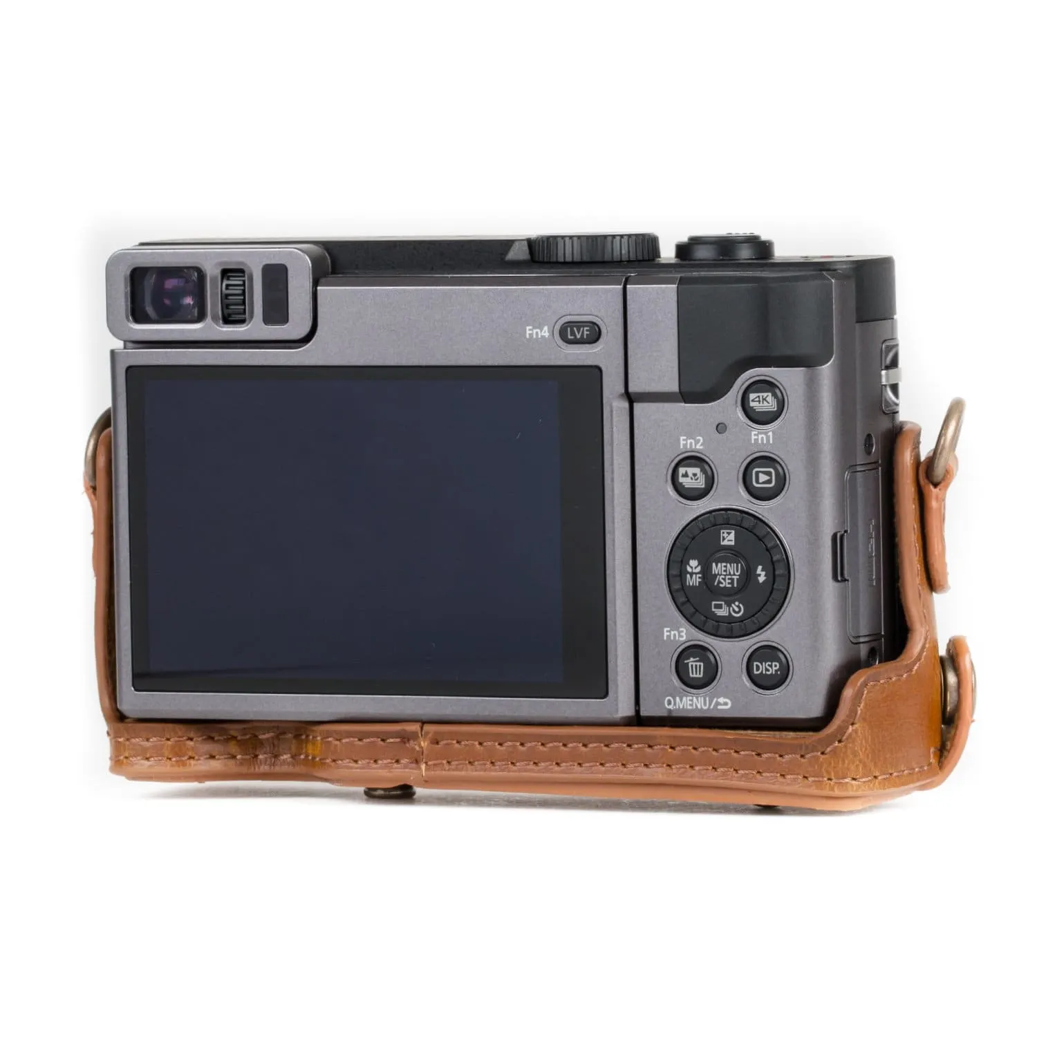 MegaGear Panasonic Lumix DC-ZS80, DC-ZS70, DC-TZ95, DC-TZ90 Ever Ready Leather Camera Case and Strap