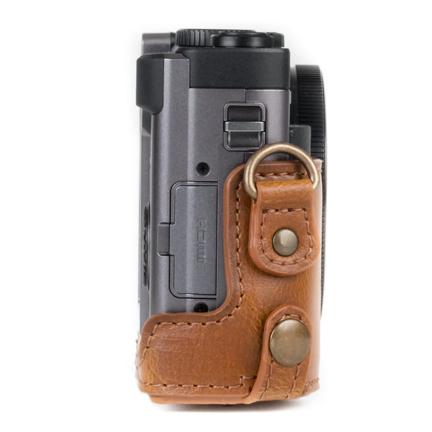 MegaGear Panasonic Lumix DC-ZS80, DC-ZS70, DC-TZ95, DC-TZ90 Ever Ready Leather Camera Case and Strap