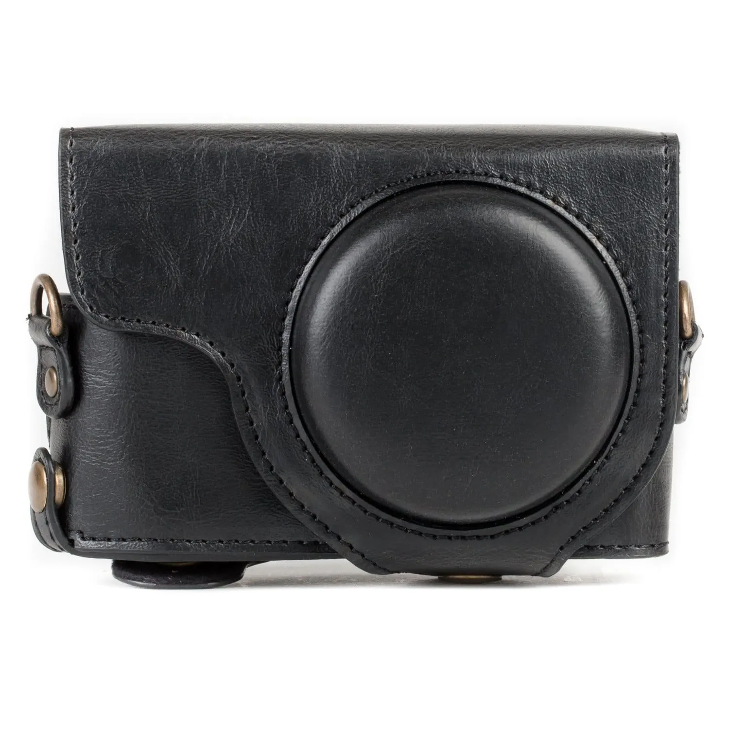 MegaGear Panasonic Lumix DC-ZS80, DC-ZS70, DC-TZ95, DC-TZ90 Ever Ready Leather Camera Case and Strap