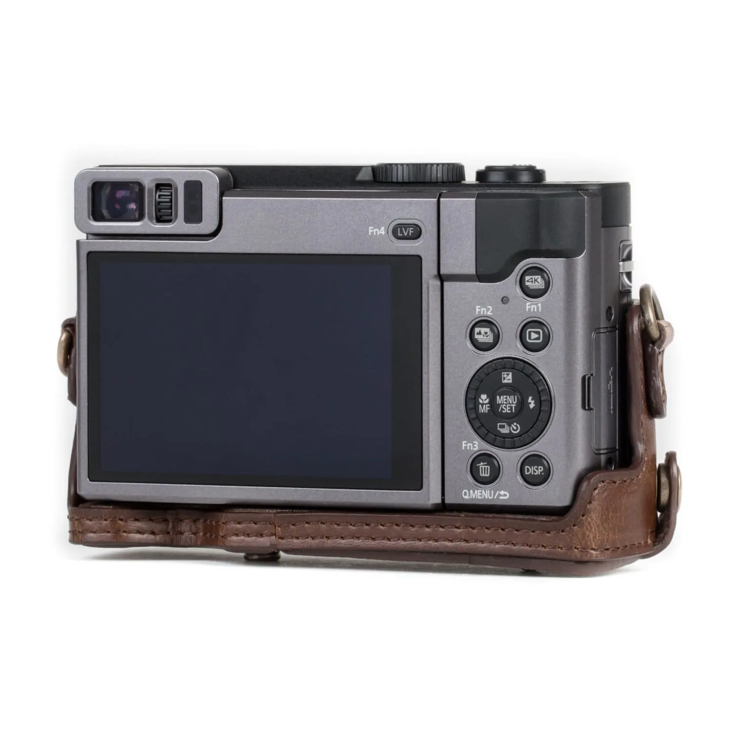 MegaGear Panasonic Lumix DC-ZS80, DC-ZS70, DC-TZ95, DC-TZ90 Ever Ready Leather Camera Case and Strap