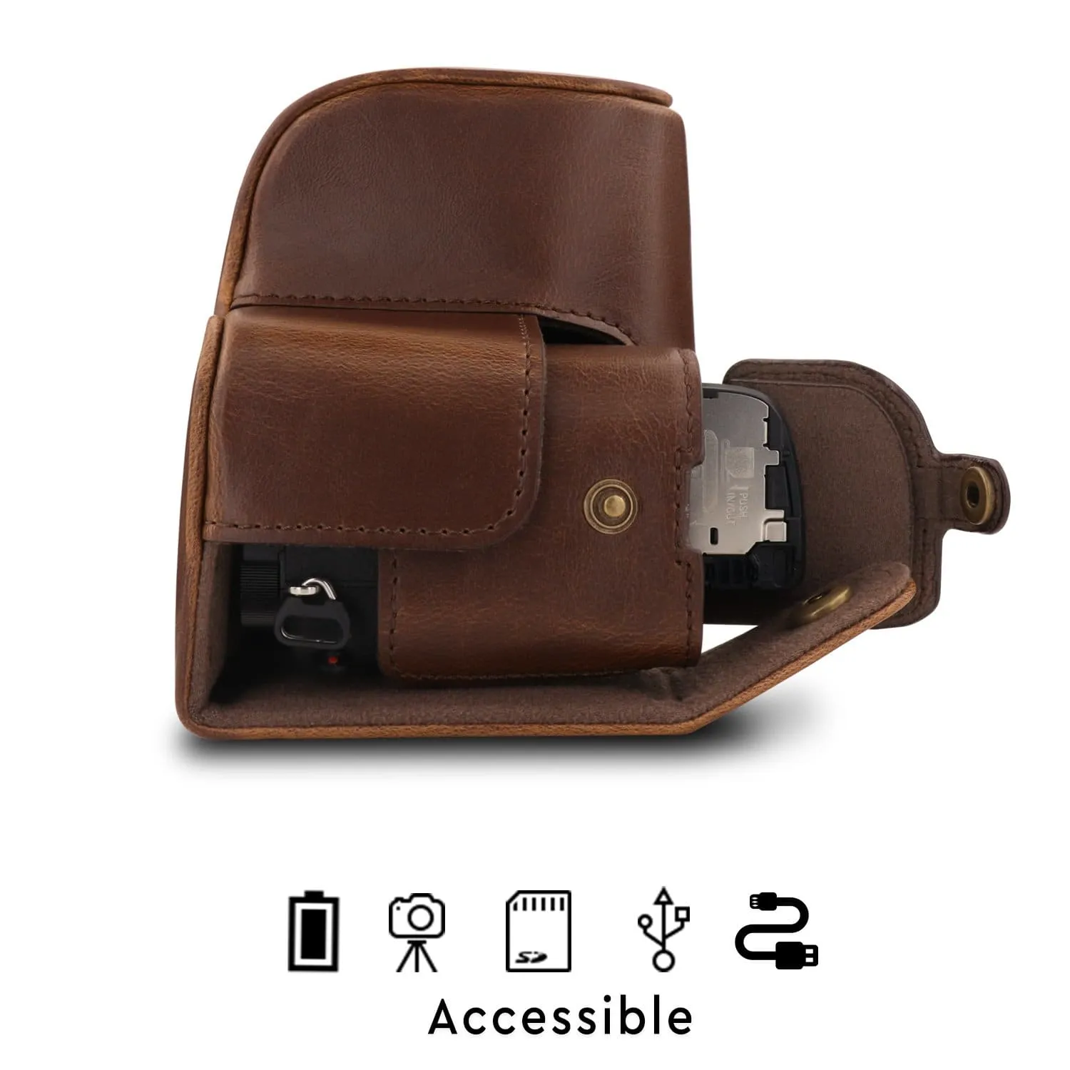 MegaGear Sony Alpha A6400, A6100 (16-50mm) Ever Ready Leather Camera Case