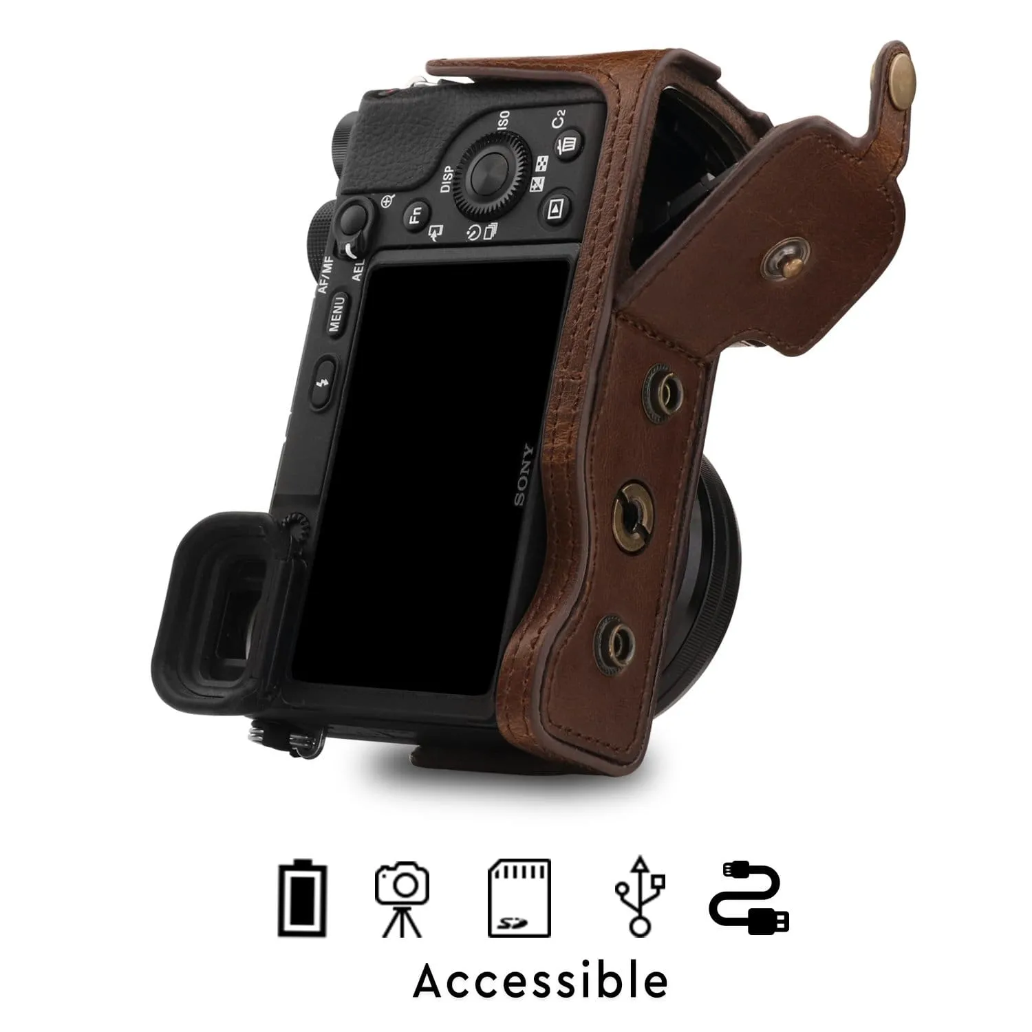 MegaGear Sony Alpha A6400, A6100 (16-50mm) Ever Ready Leather Camera Case
