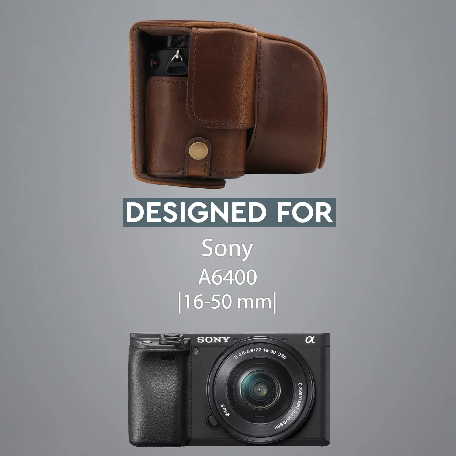 MegaGear Sony Alpha A6400, A6100 (16-50mm) Ever Ready Leather Camera Case