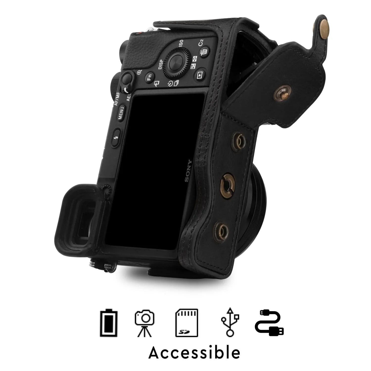 MegaGear Sony Alpha A6400, A6100 (16-50mm) Ever Ready Leather Camera Case