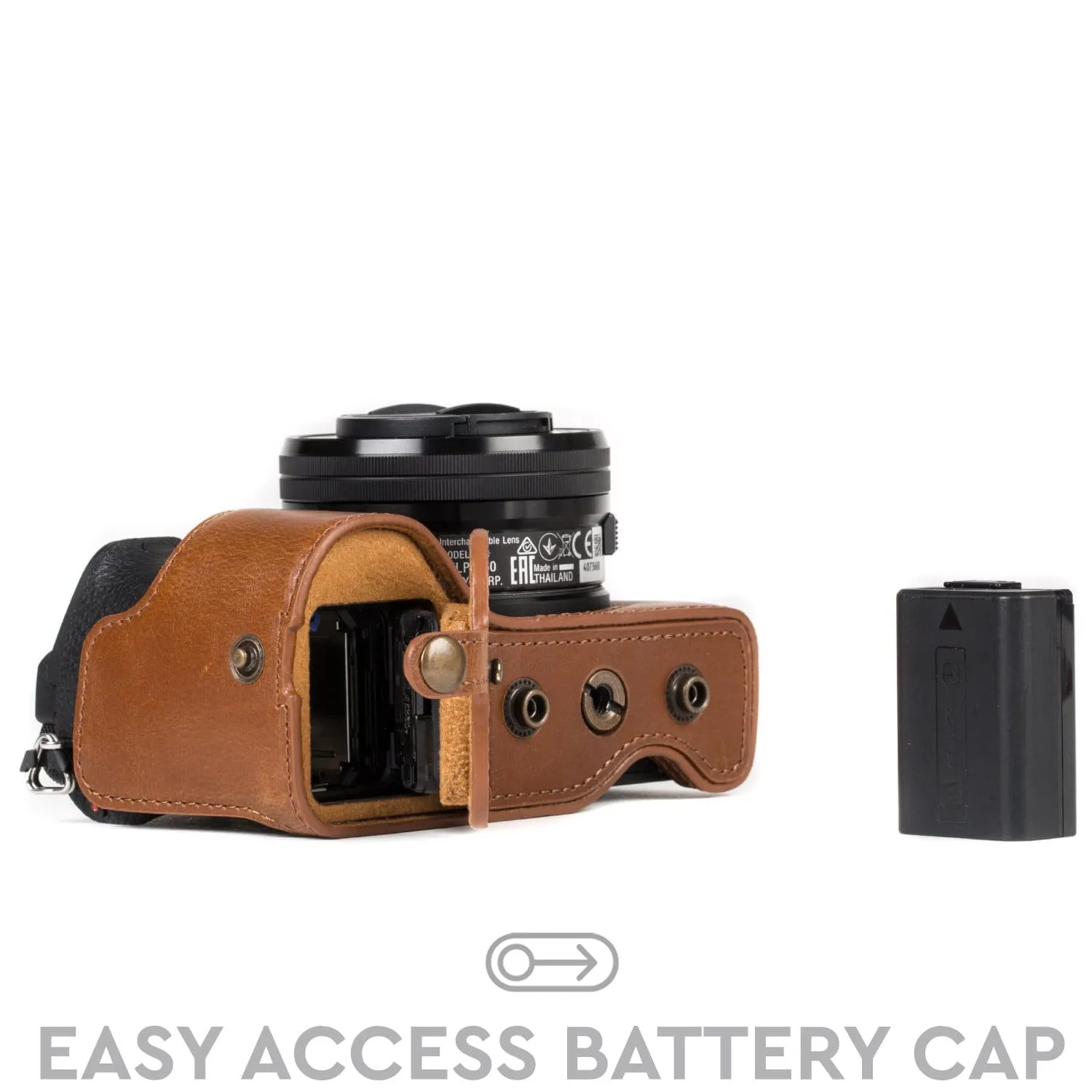 MegaGear Sony Alpha A6500 (16-50 mm) Ever Ready Leather Camera Case and Strap
