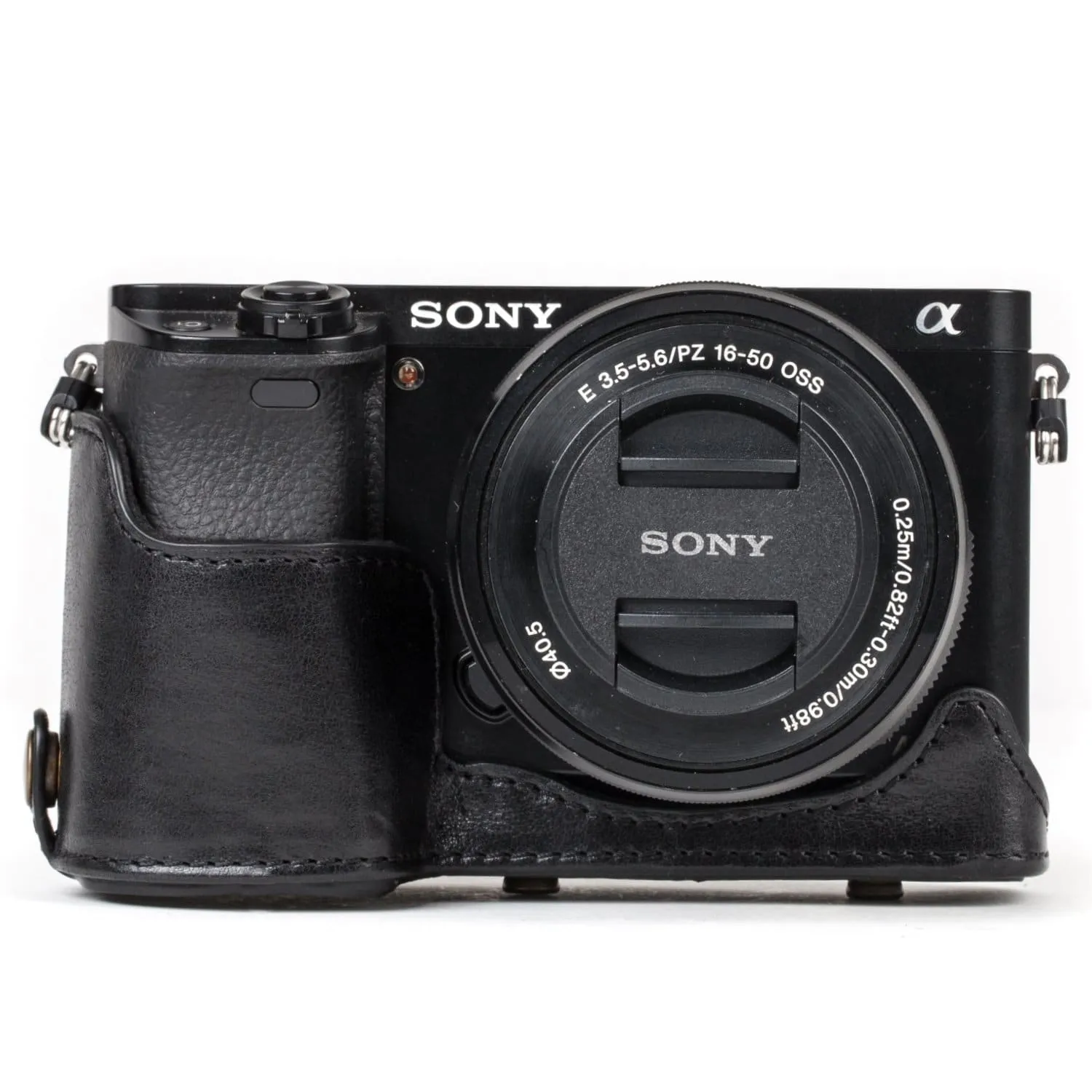 MegaGear Sony Alpha A6500 (16-50 mm) Ever Ready Top Grain Leather Camera Case and Strap