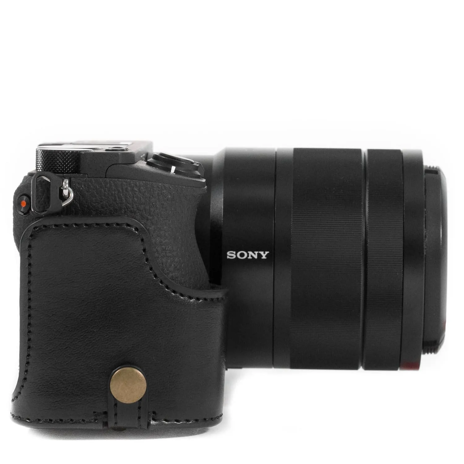 MegaGear Sony Alpha A6500 (18-135mm) Ever Ready Leather Camera Case and Strap