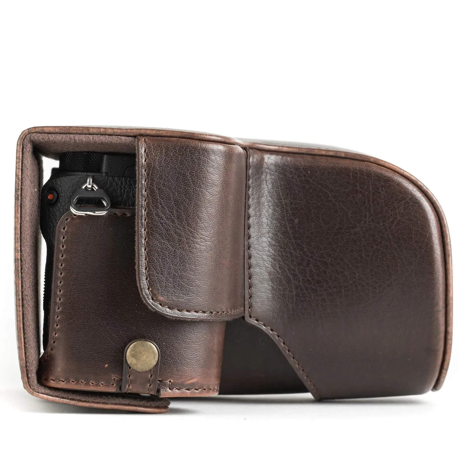 MegaGear Sony Alpha A6500 (18-135mm) Ever Ready Leather Camera Case and Strap