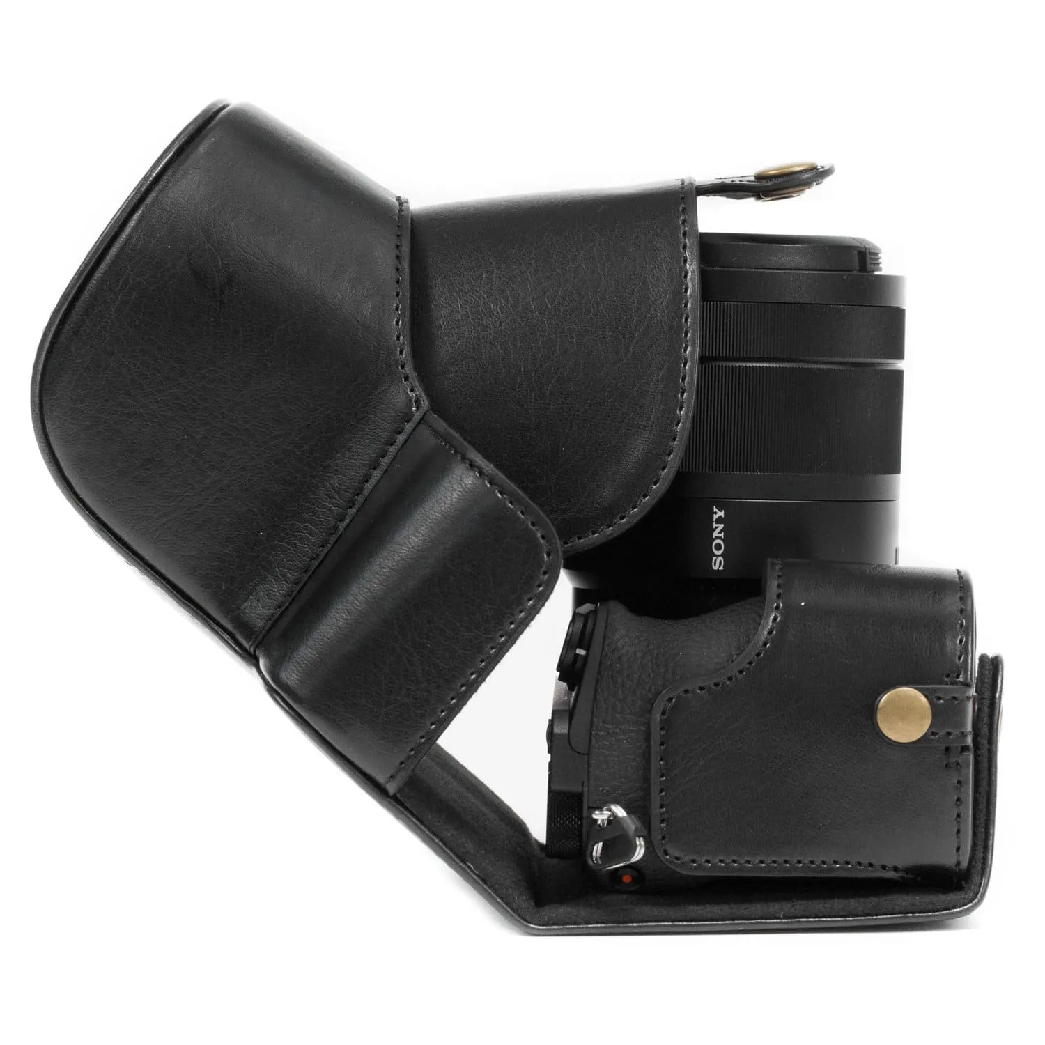 MegaGear Sony Alpha A6500 (18-135mm) Ever Ready Leather Camera Case and Strap