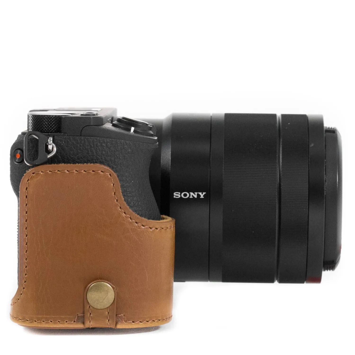 MegaGear Sony Alpha A6500 (18-135mm) Ever Ready Leather Camera Case and Strap