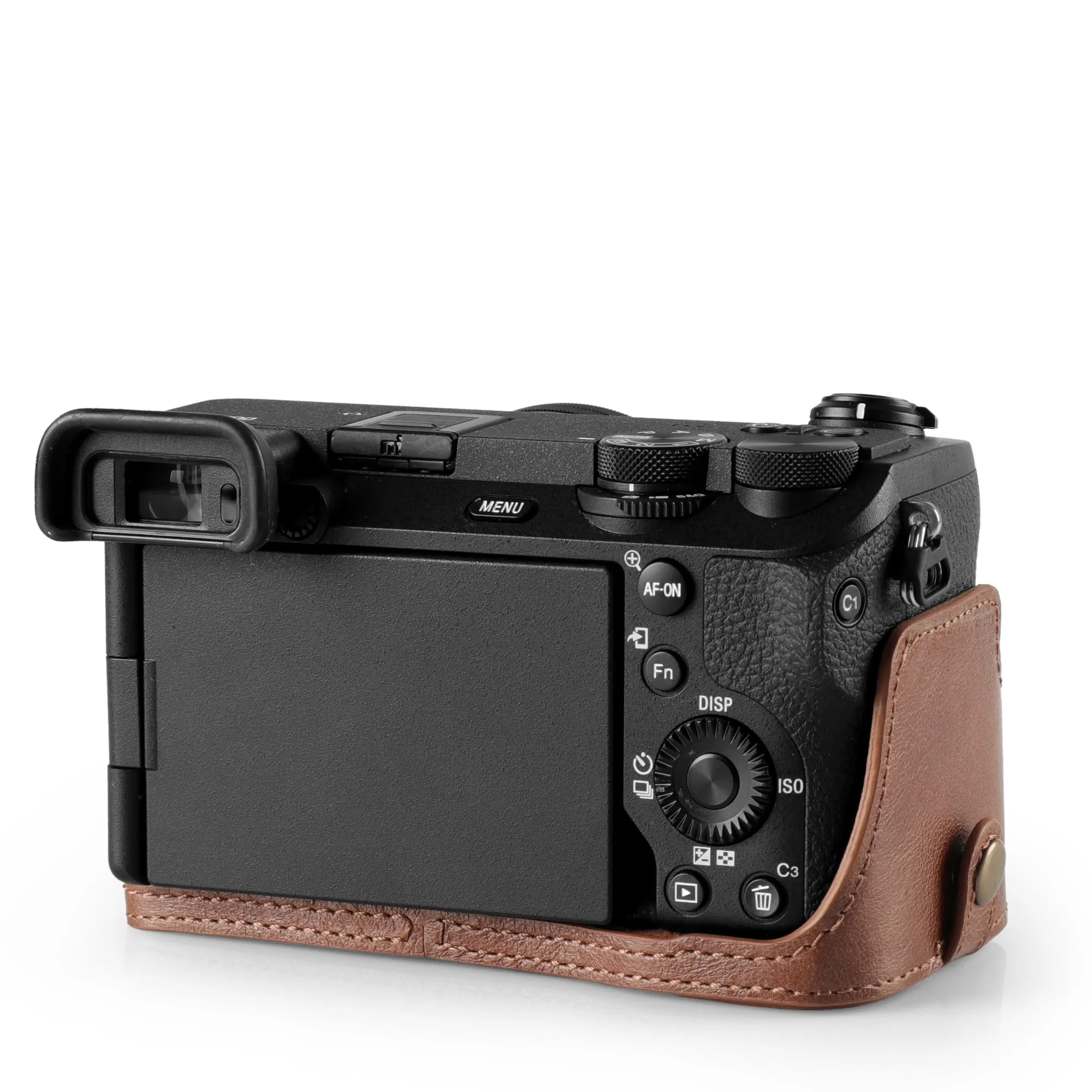 MegaGear Sony Alpha A6700 Stylish and Protective Genuine Leather Leather Camera Half Case