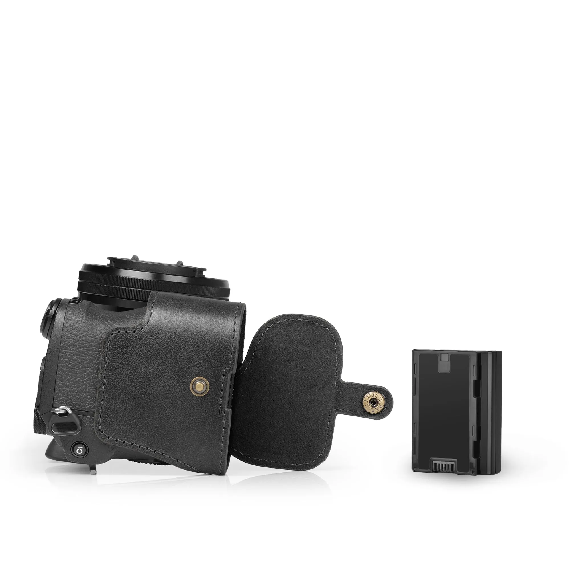 MegaGear Sony Alpha A6700 Stylish and Protective Genuine Leather Leather Camera Half Case