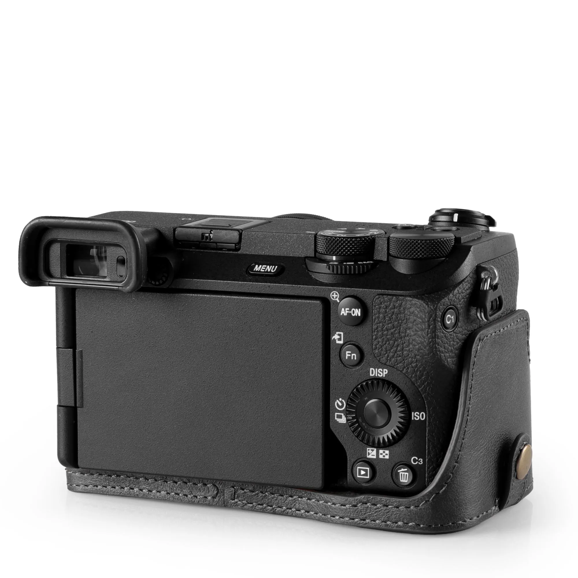 MegaGear Sony Alpha A6700 Stylish and Protective Genuine Leather Leather Camera Half Case