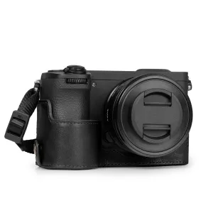 MegaGear Sony Alpha A6700 Stylish and Protective Genuine Leather Leather Camera Half Case