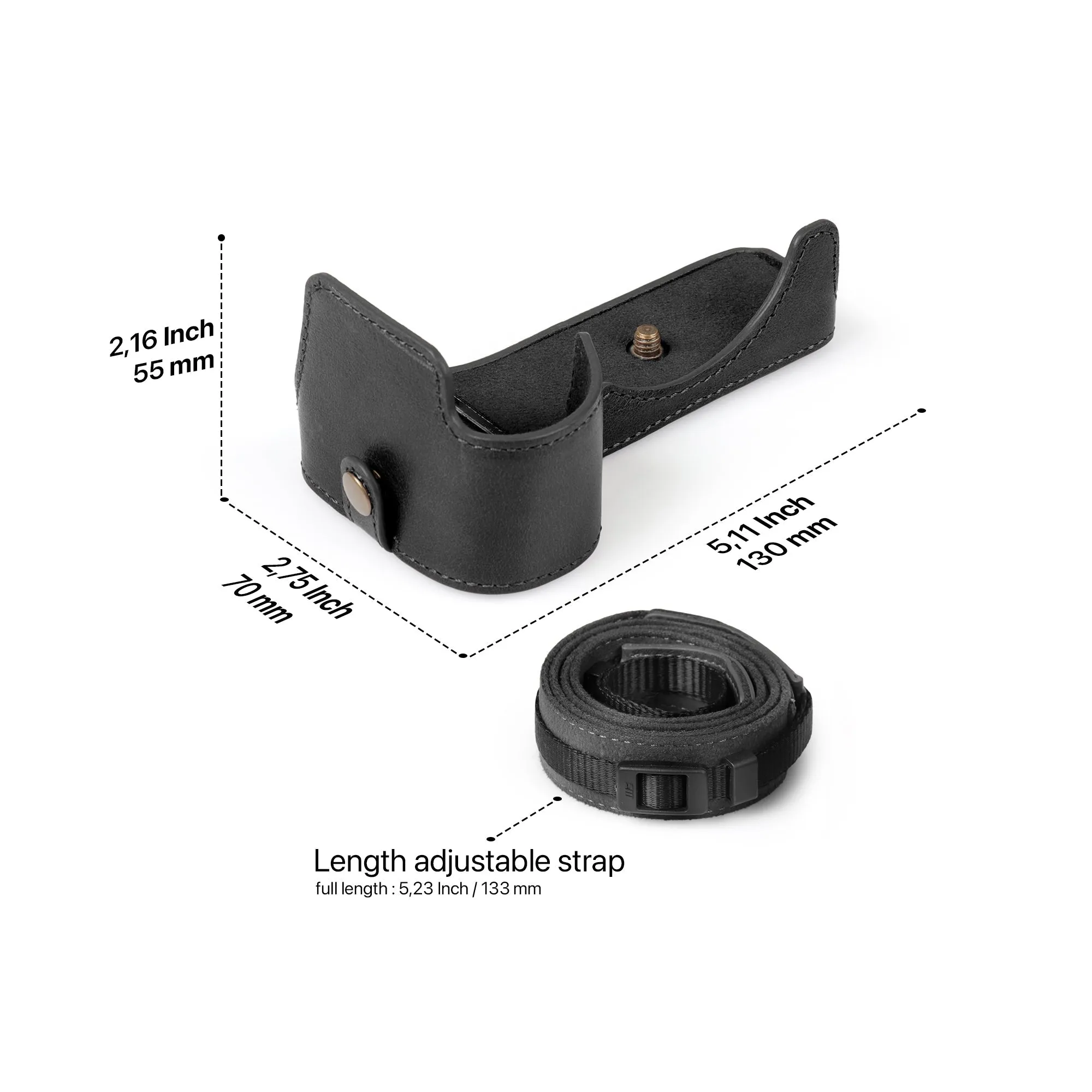 MegaGear Sony Alpha A6700 Stylish and Protective Genuine Leather Leather Camera Half Case