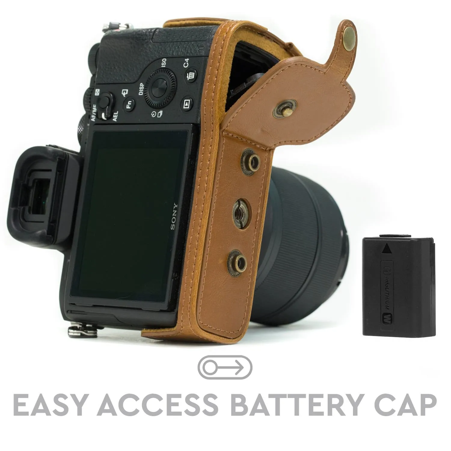 MegaGear Sony Alpha A7S II, A7R II, A7 II (28-70mm) Ever Ready Leather Camera Case and Strap, with Battery Access
