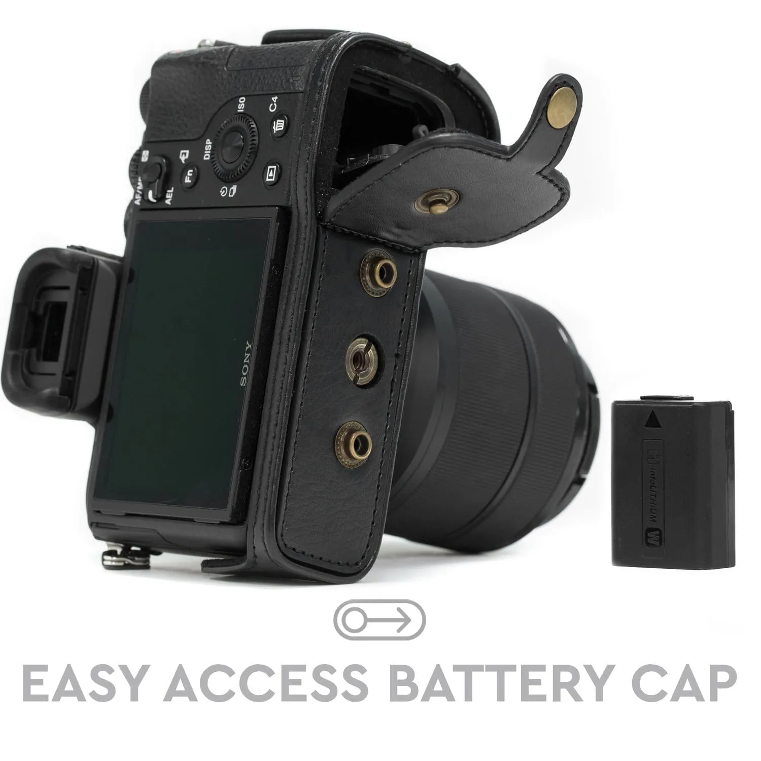 MegaGear Sony Alpha A7S II, A7R II, A7 II (28-70mm) Ever Ready Leather Camera Case and Strap, with Battery Access
