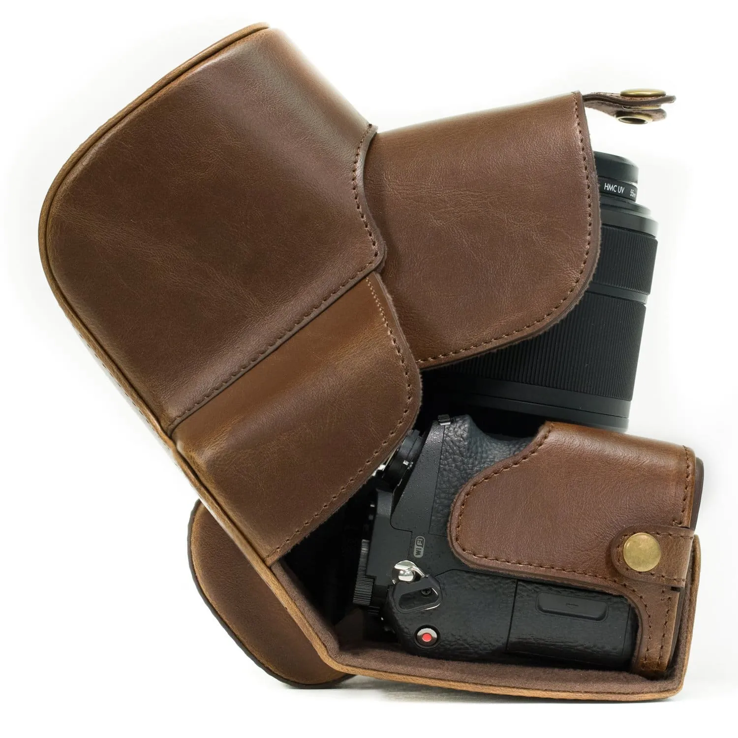 MegaGear Sony Alpha A7S II, A7R II, A7 II (28-70mm) Ever Ready Leather Camera Case and Strap, with Battery Access
