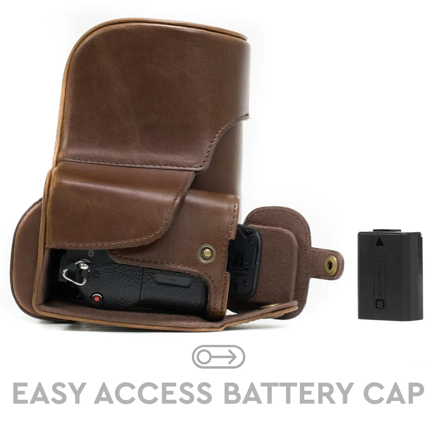 MegaGear Sony Alpha A7S II, A7R II, A7 II (28-70mm) Ever Ready Leather Camera Case and Strap, with Battery Access