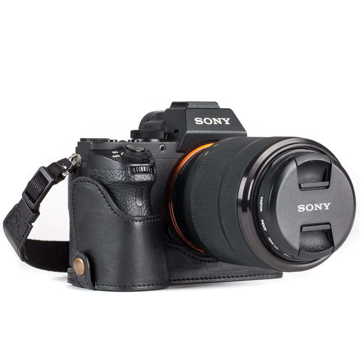 MegaGear Sony Alpha A7S II, A7R II, A7 II Ever Ready Leather Camera Half Case and Strap