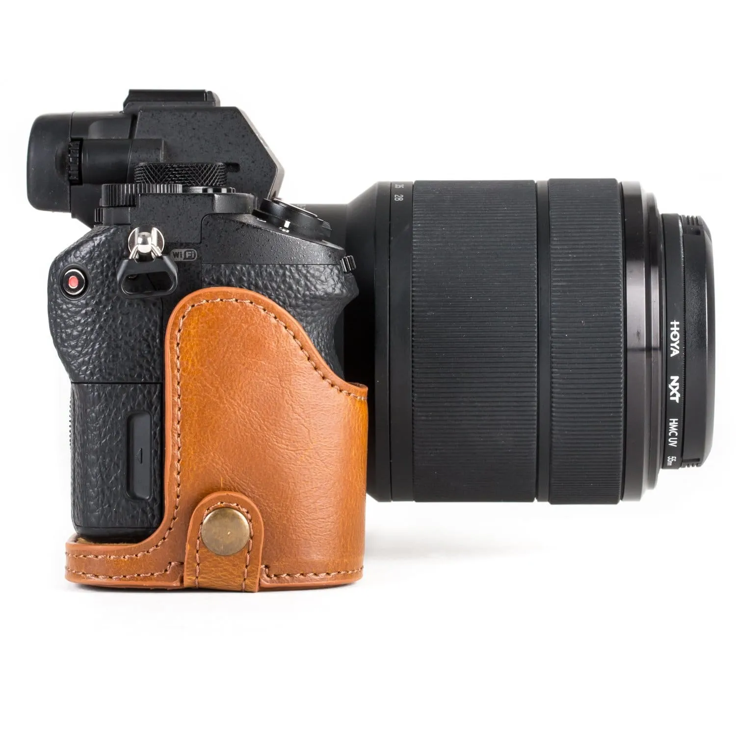 MegaGear Sony Alpha A7S II, A7R II, A7 II Ever Ready Leather Camera Half Case and Strap