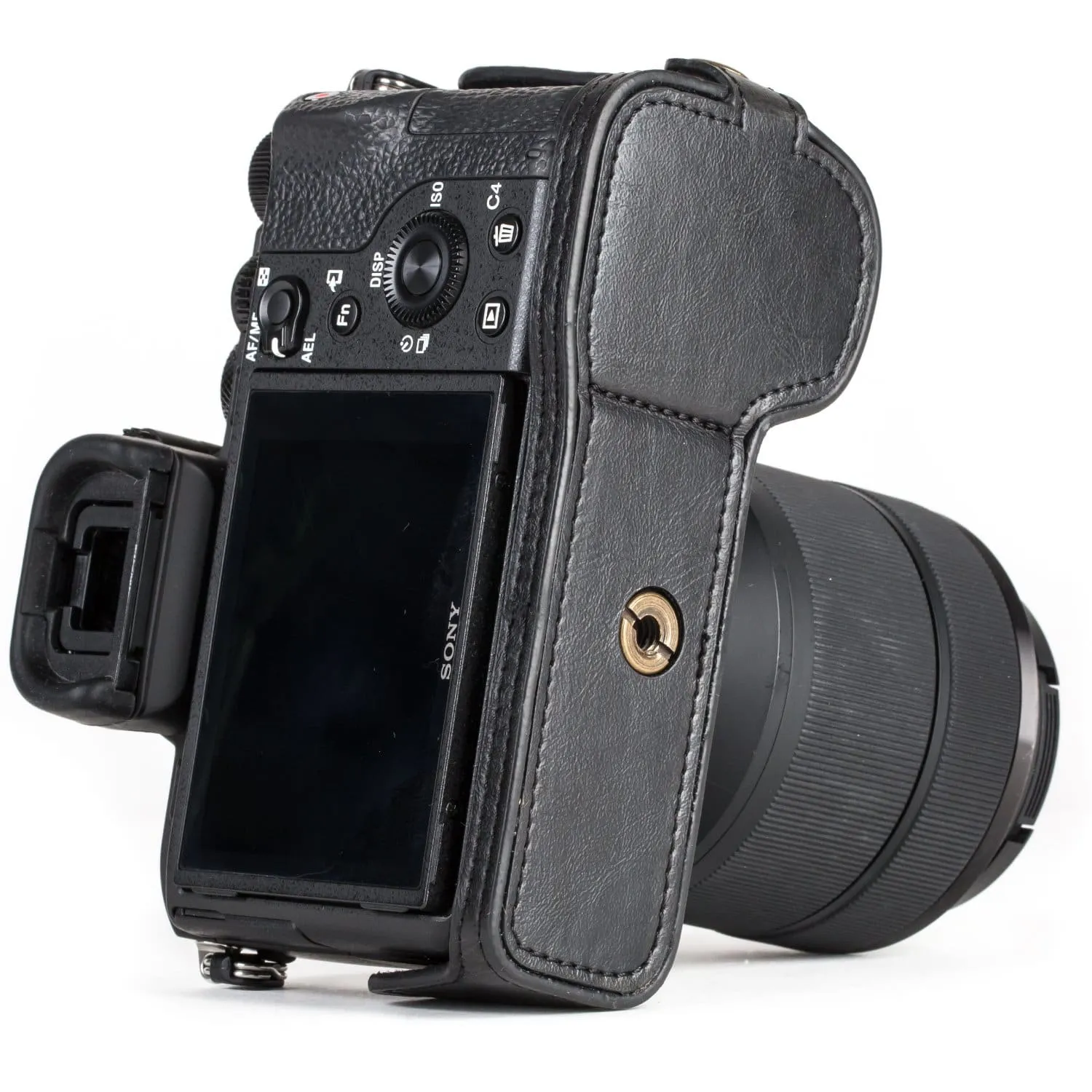 MegaGear Sony Alpha A7S II, A7R II, A7 II Ever Ready Leather Camera Half Case and Strap