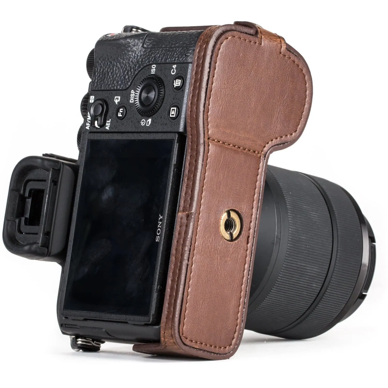 MegaGear Sony Alpha A7S II, A7R II, A7 II Ever Ready Leather Camera Half Case and Strap