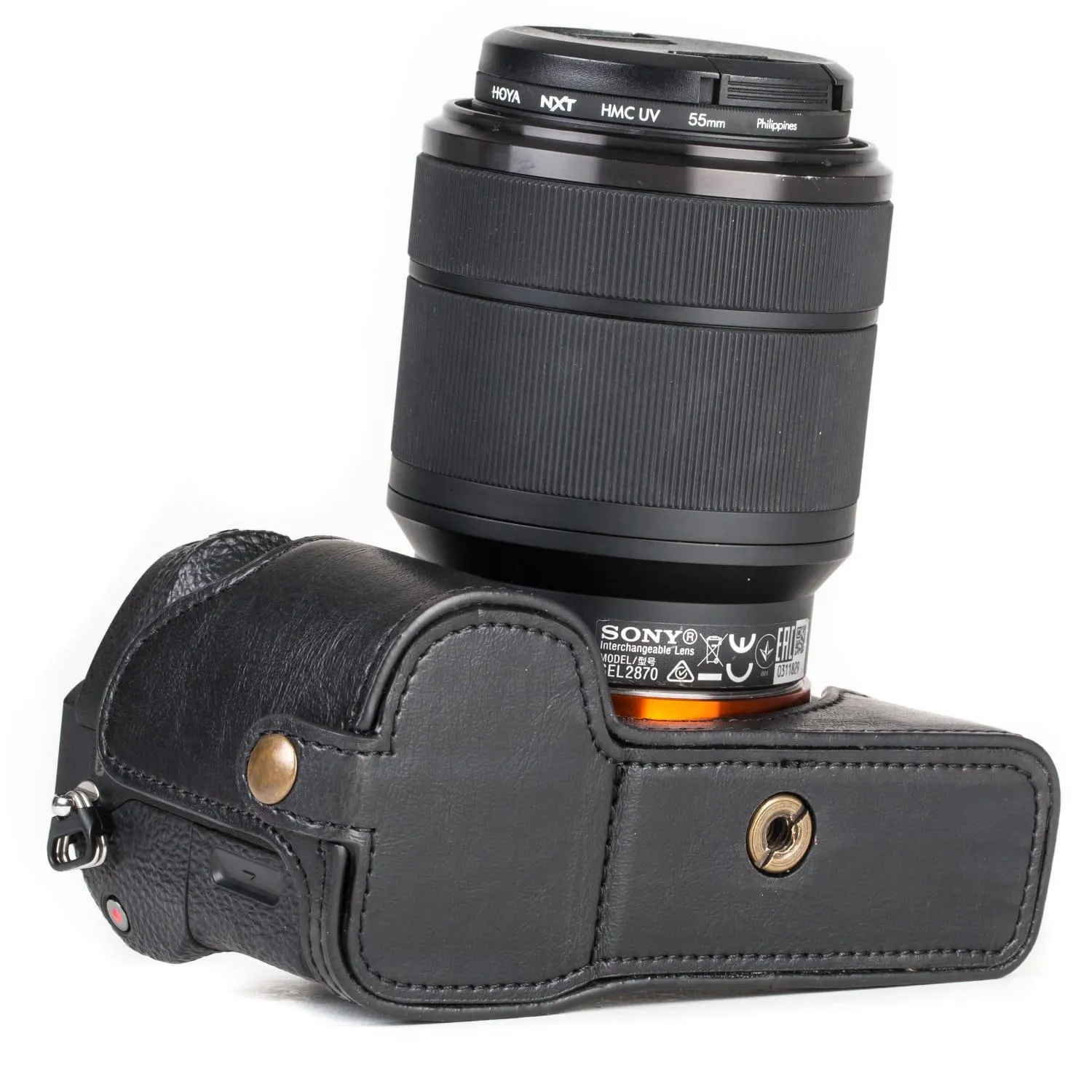 MegaGear Sony Alpha A7S II, A7R II, A7 II Ever Ready Leather Camera Half Case and Strap