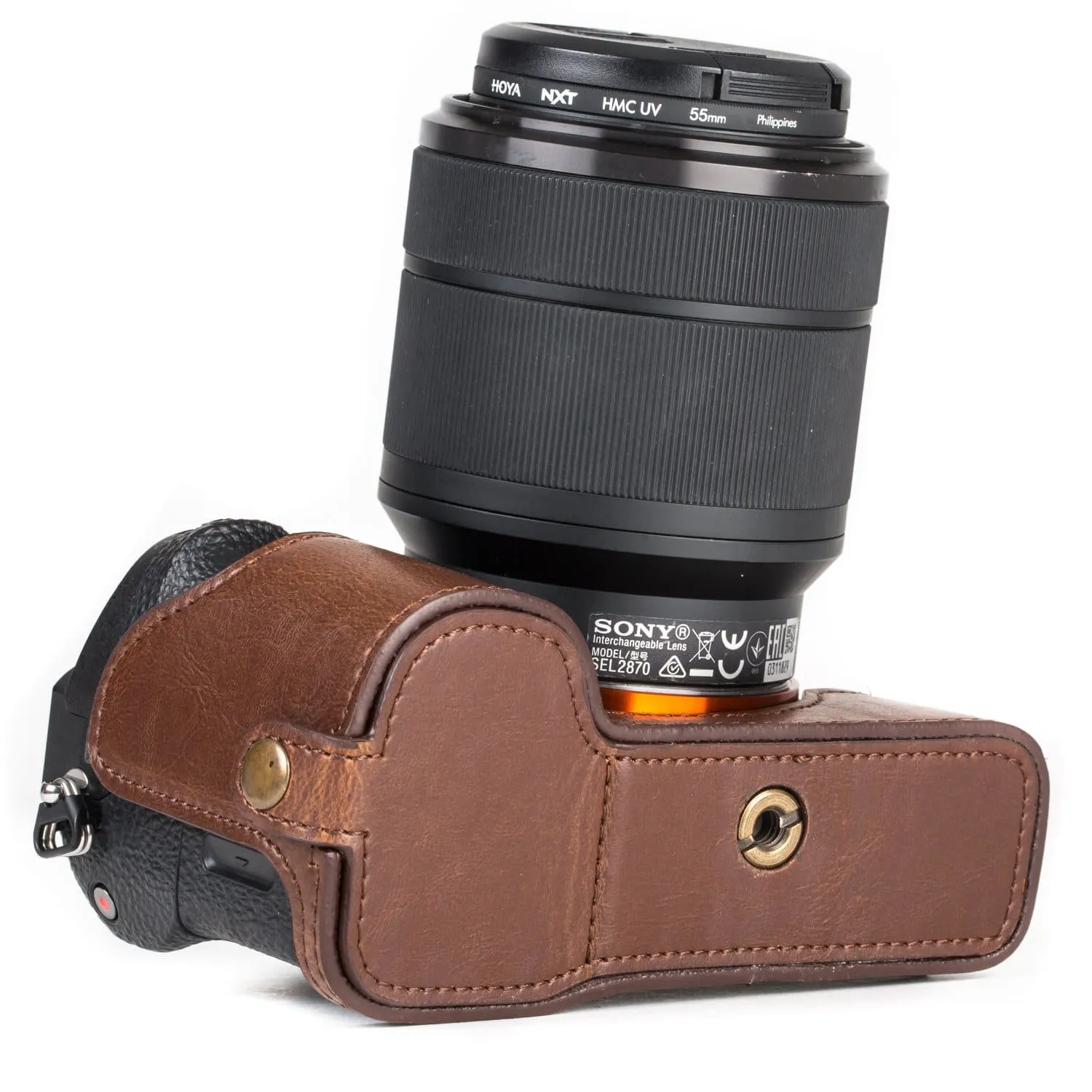 MegaGear Sony Alpha A7S II, A7R II, A7 II Ever Ready Leather Camera Half Case and Strap