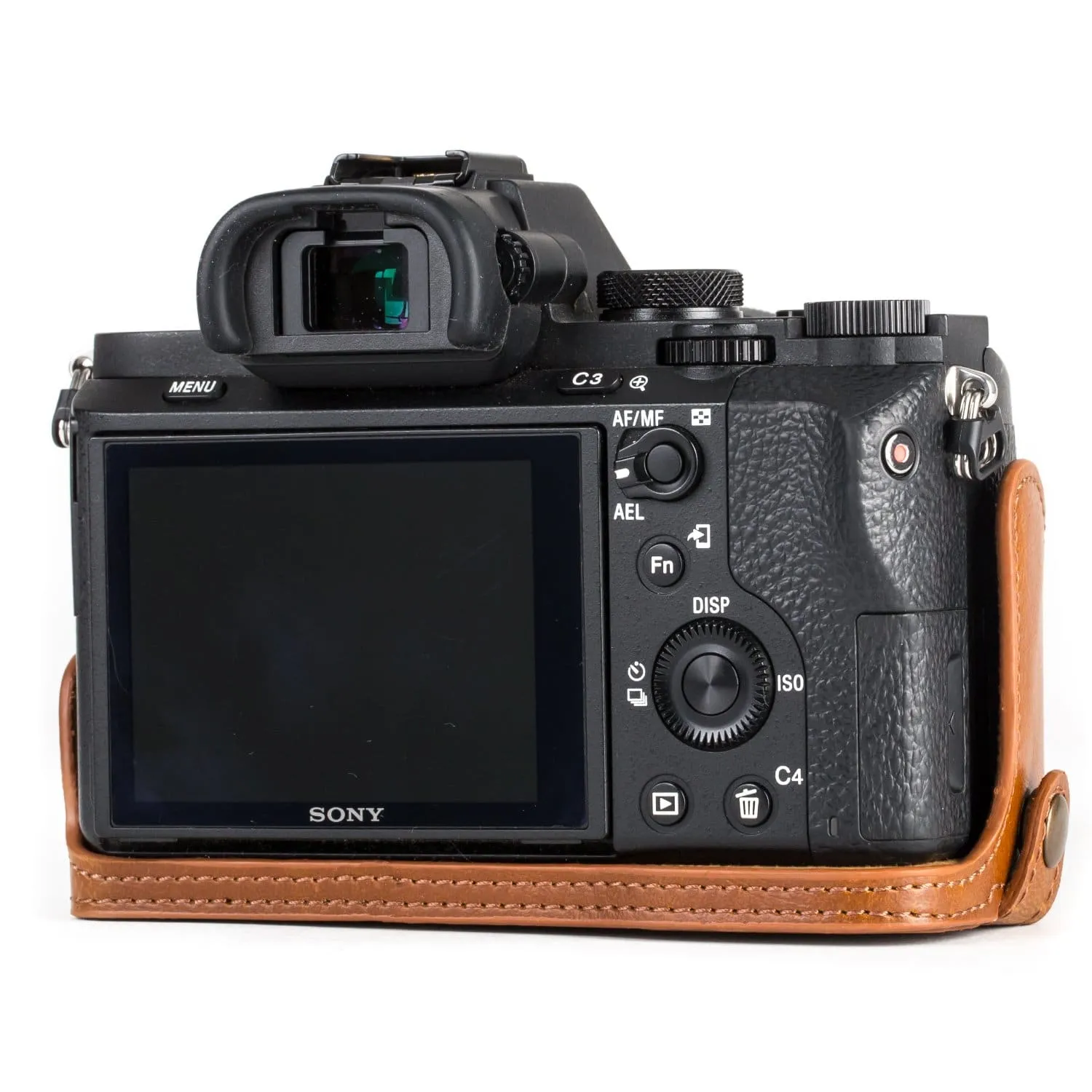 MegaGear Sony Alpha A7S II, A7R II, A7 II Ever Ready Leather Camera Half Case and Strap