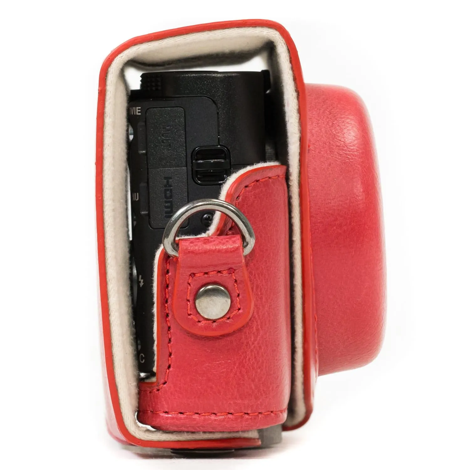 MegaGear Sony Cyber-shot DSC-RX100 VI, DSC-RX100 V, DSC-RX100 IV, DSC-RX100 III Ever Ready Leather Camera Case with Strap