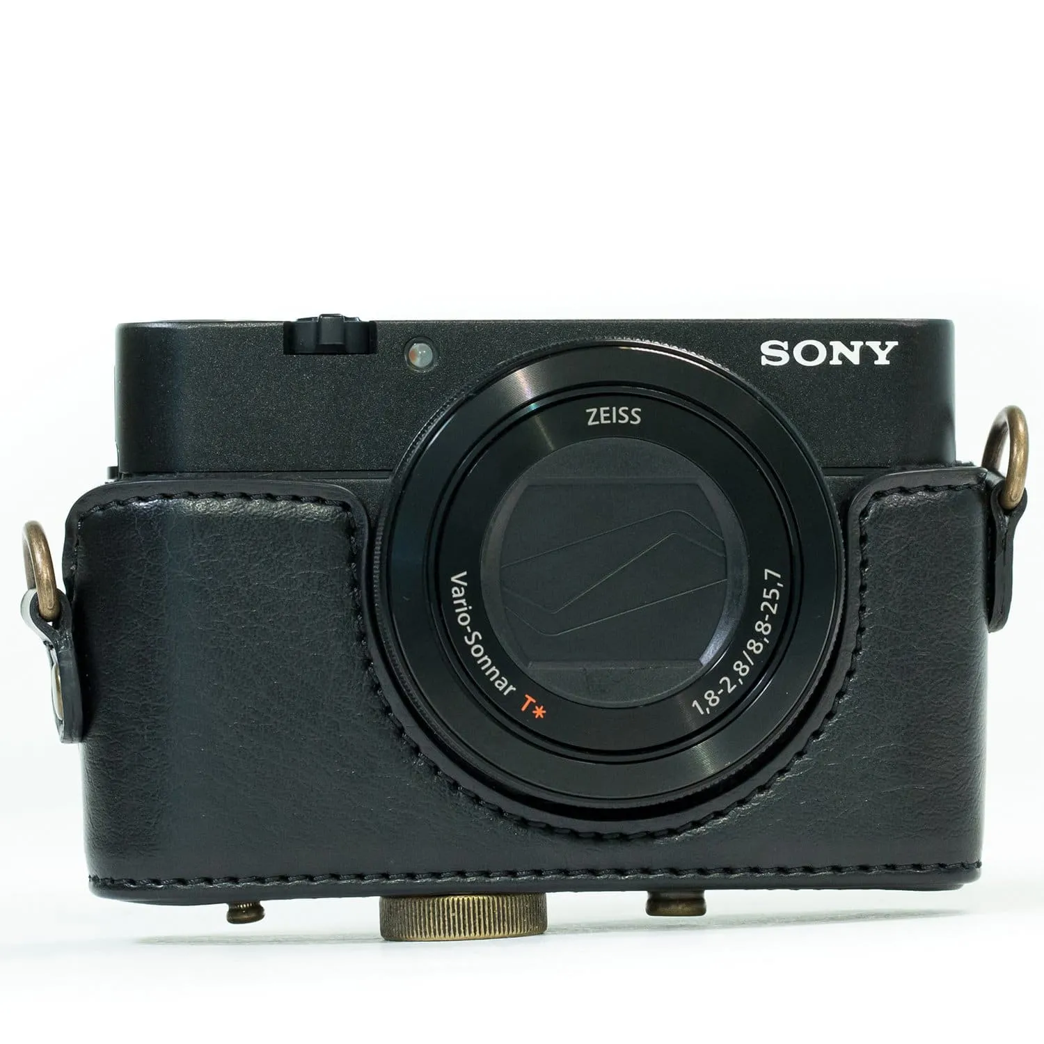 MegaGear Sony Cyber-shot DSC-RX100 VI, DSC-RX100 V, DSC-RX100 IV, DSC-RX100 III Ever Ready Leather Camera Case with Strap