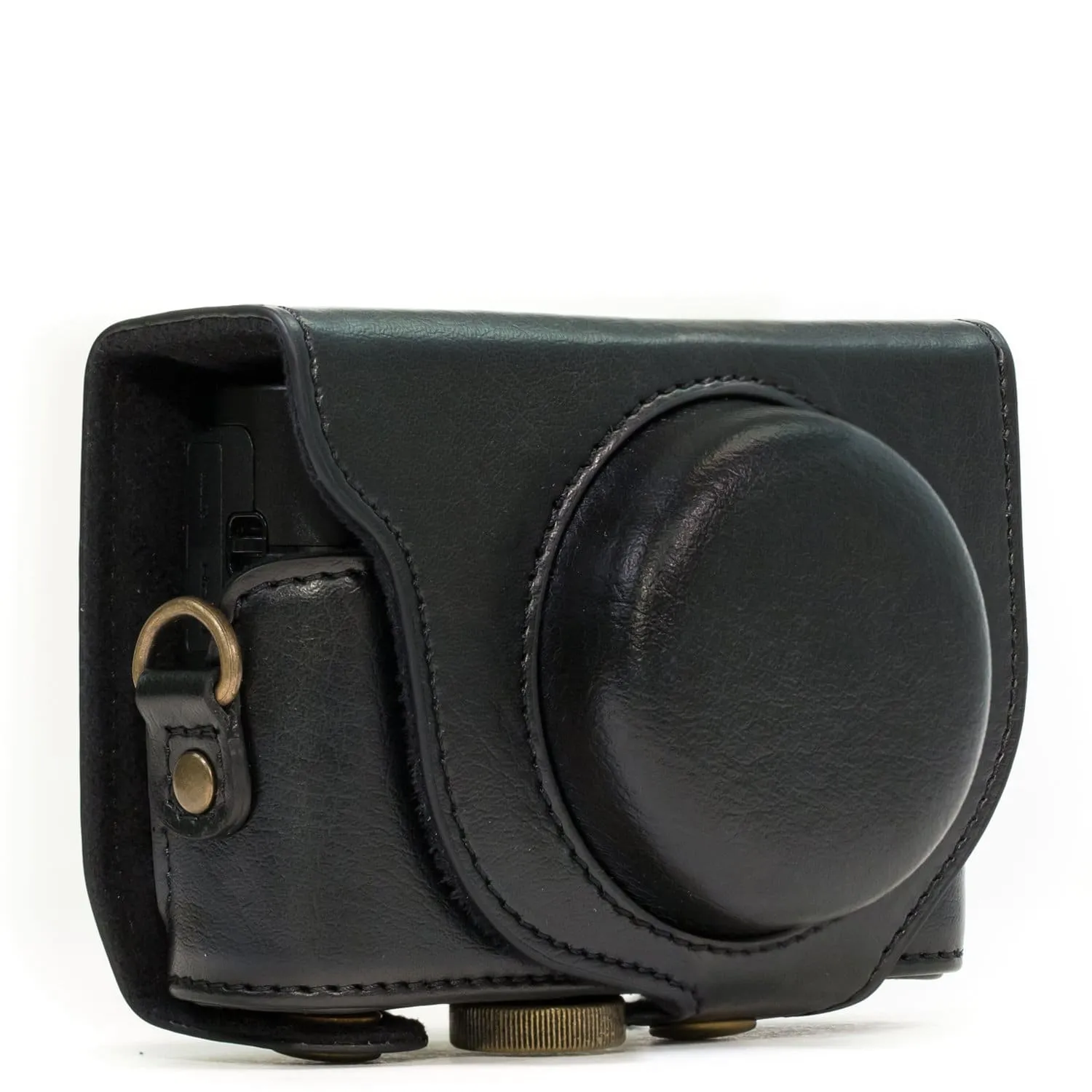 MegaGear Sony Cyber-shot DSC-RX100 VI, DSC-RX100 V, DSC-RX100 IV, DSC-RX100 III Ever Ready Leather Camera Case with Strap