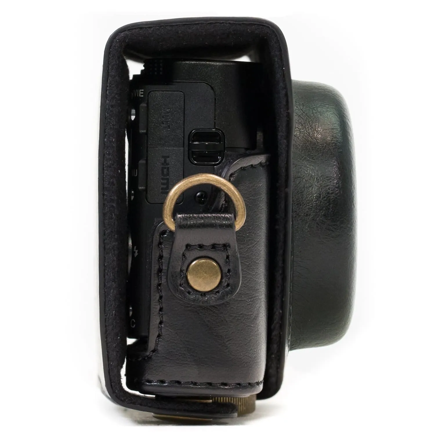 MegaGear Sony Cyber-shot DSC-RX100 VI, DSC-RX100 V, DSC-RX100 IV, DSC-RX100 III Ever Ready Leather Camera Case with Strap