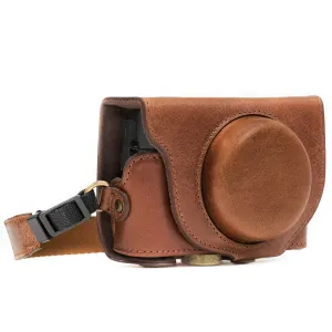MegaGear Sony Cyber-shot DSC-RX100 VI, DSC-RX100 V, DSC-RX100 IV Ever Ready Top Grain Leather Camera Case with Strap
