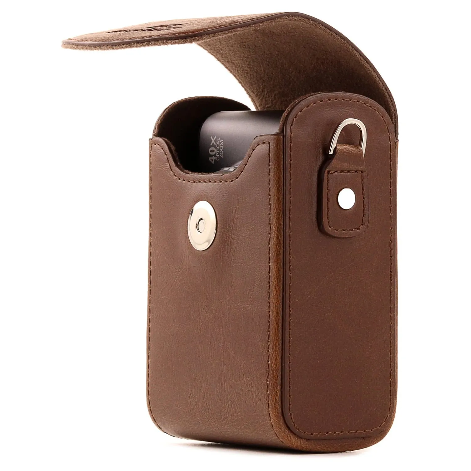 MegaGear Sony Cyber-shot DSC-RX100 VII, DSC-RX100 V, DSC-RX100 IV, DSC-RX100 III, DSC-RX100 II, Canon PowerShot S120 Leather Camera Case with Strap
