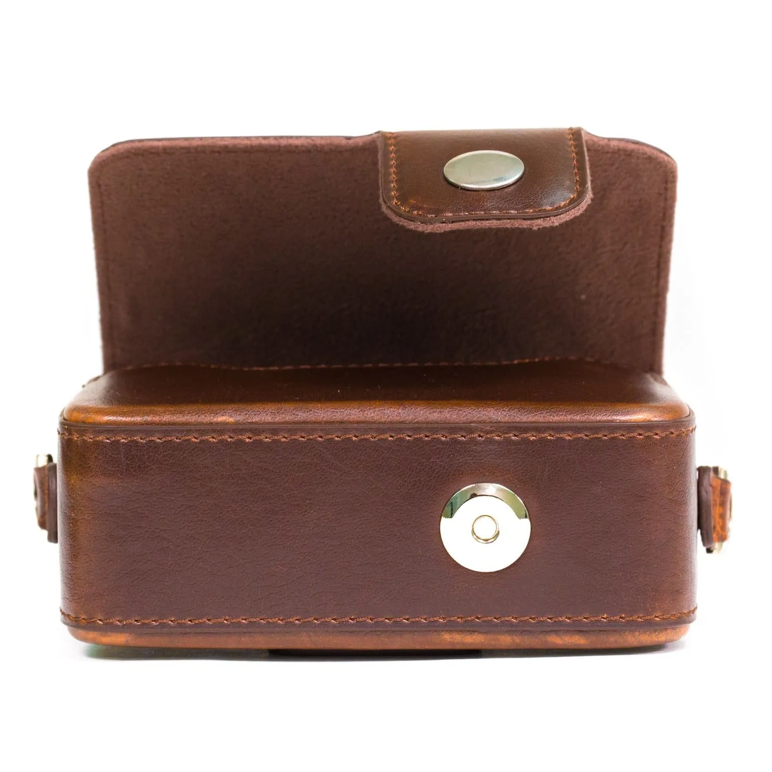 MegaGear Sony Cyber-shot DSC-RX100 VII, DSC-RX100 VI, DSC-RX100 V, DSC-RX100 IV, DSC-RX100 III, DSC-RX100 II, ZV-1 Leather Camera Case with Strap