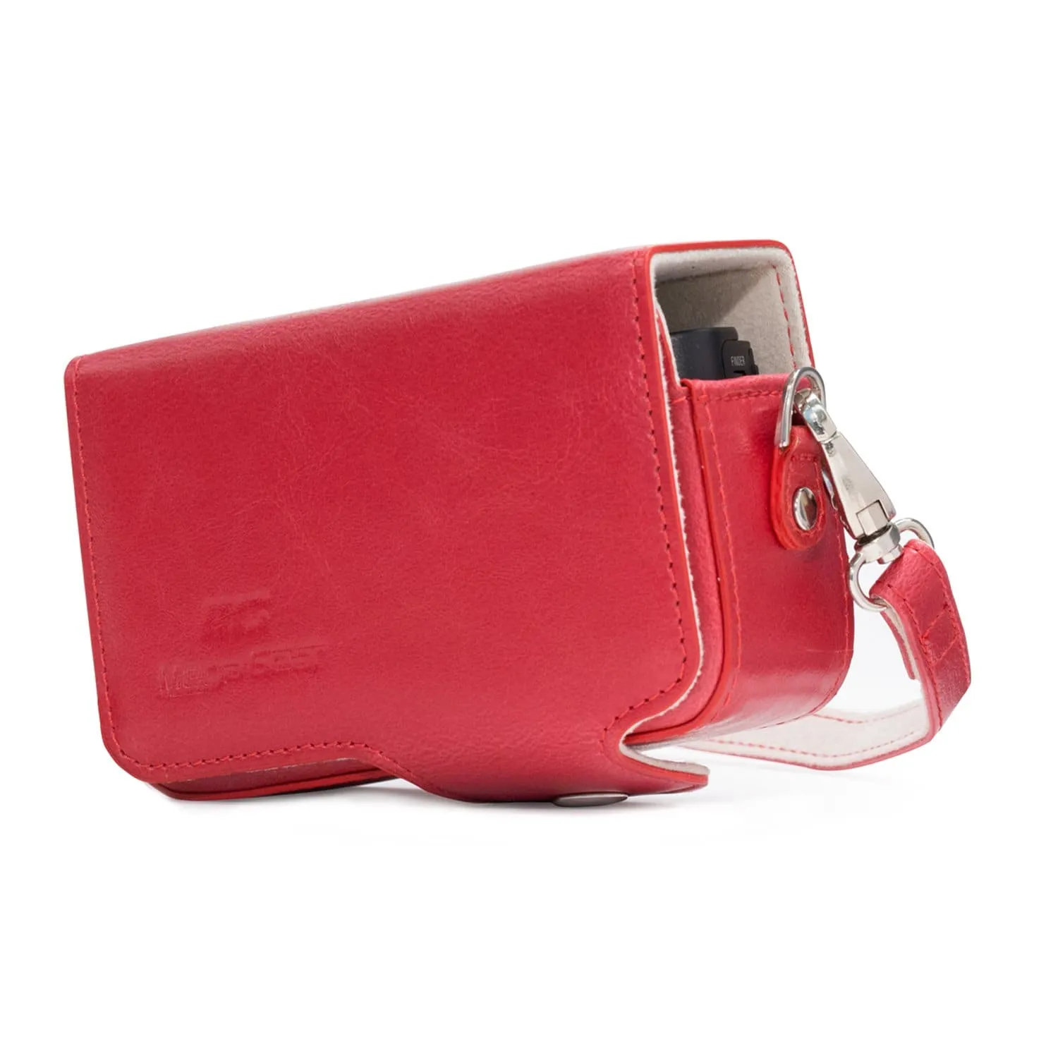 MegaGear Sony Cyber-shot DSC-RX100 VII, DSC-RX100 VI, DSC-RX100 V, DSC-RX100 IV, DSC-RX100 III, DSC-RX100 II, ZV-1 Leather Camera Case with Strap